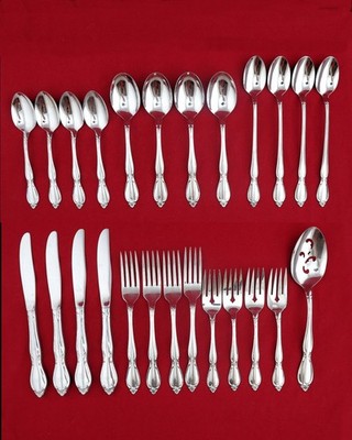 Oneida Community Stainless CHATELAINE Set of 4 + Serving Spoon - 25 Pieces
