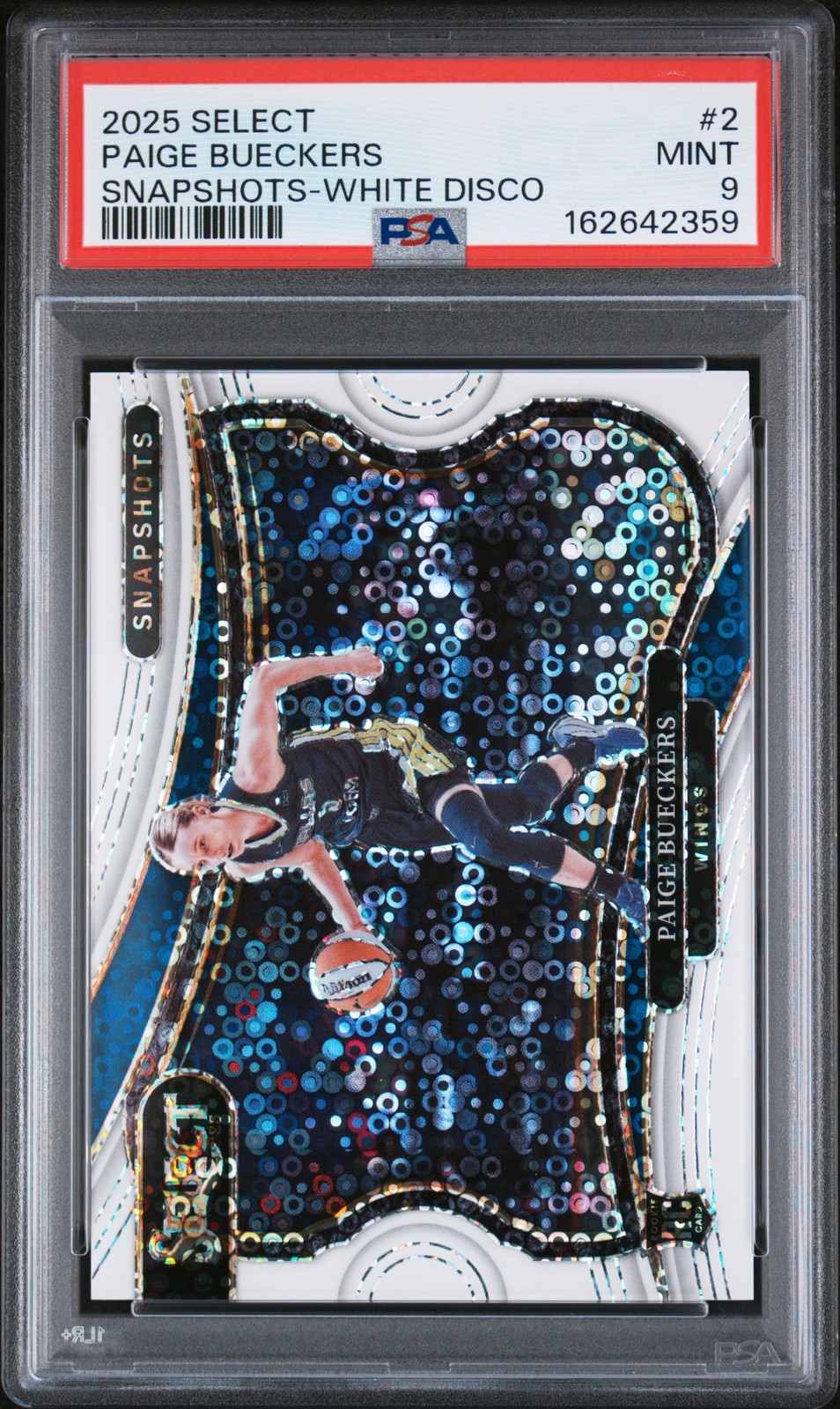 2025 PANINI SELECT WNBA SNAPSHOTS WHITE DISCO #2 PAIGE BUECKERS RC 53/75 PSA 9