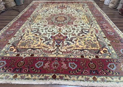 Marvelous Per'sian Tab'riz Rug 10x13, Very Fine 380 KPSI