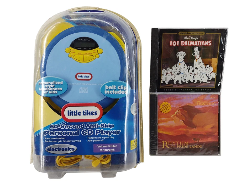 Little Tikes Anti-Skip Personal CD Player + 2 Disney Musical CDs *Distressed Box