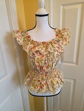 CAMICIA ZARA MULTICOLORE FLOREALE, TAGLIA M, NUOVA SENZA ETICHETTE