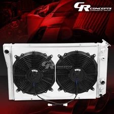 3-ROW ALUMINUM RADIATOR+SLIM FAN SHROUD FOR 1982-1990 CORVETTE/S10 BLAZER V8