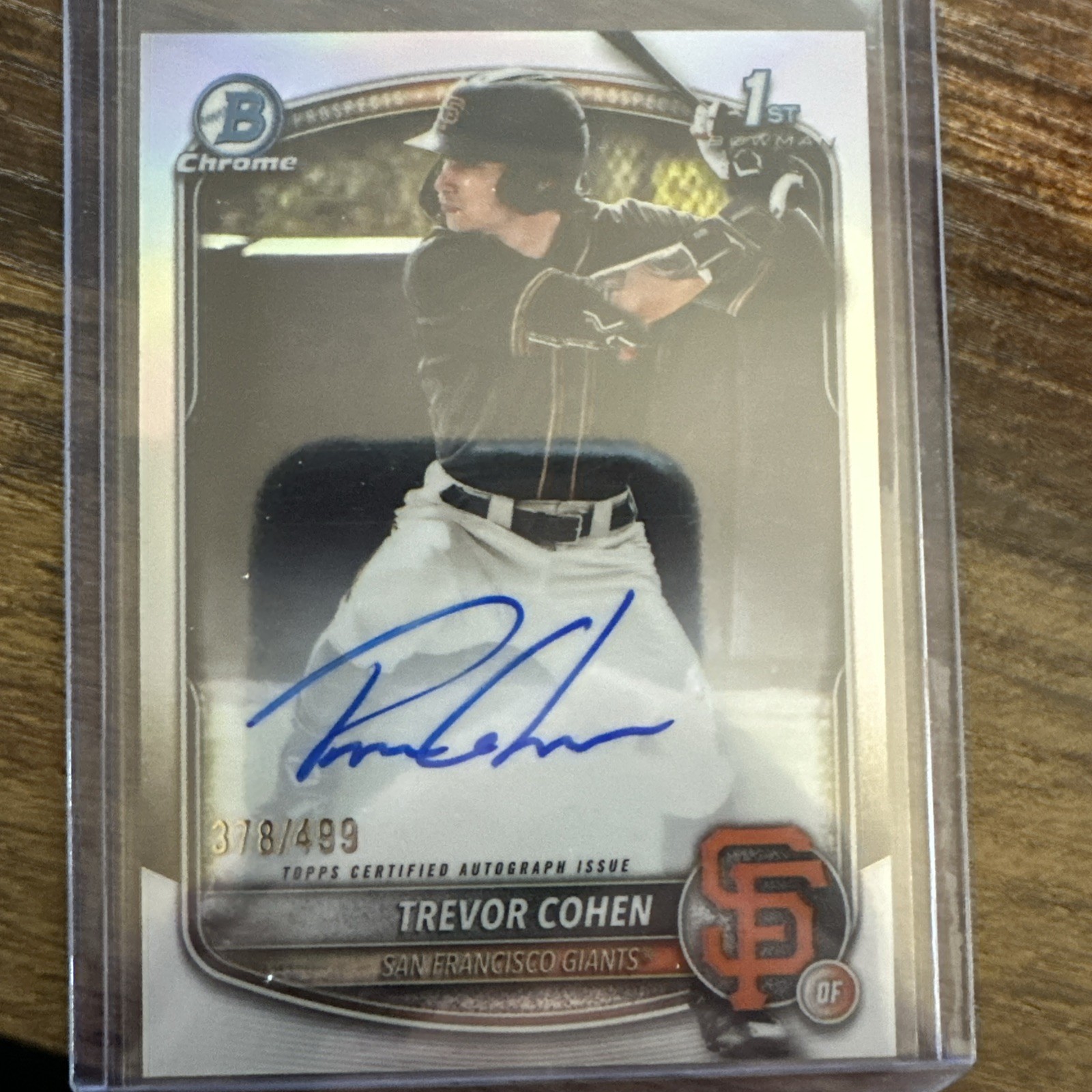 2025 Bowman Draft Trevor Cohen Chrome Auto Refractor 1st Prospect #/499 Giants