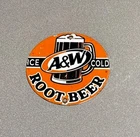 VINTAGE A & W ROOT BEER SODA COLA PORCELAIN SIGN CAR GAS TRUCK OIL MOTORCYCLE