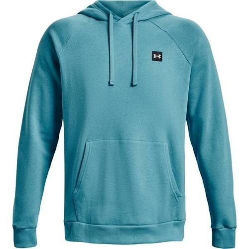 Under Armour Men's Rival Fleece Pullover Hoodie Bright Blue 2XL XXL Loose Fit - Picture 5 of 9