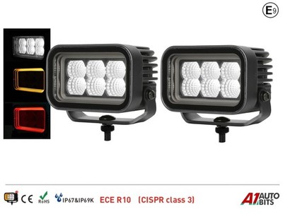2X Cube Tunnel Effect Rectangular 4'' Led Work Position Lights 42W Dual Colour E9