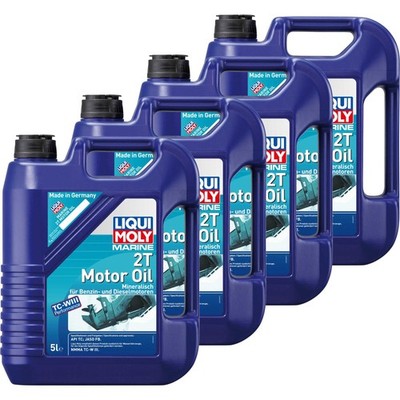 4x LIQUI MOLY Marine Fully Synthetic 2T Motor Oil Motoröl Bootsöl 5L