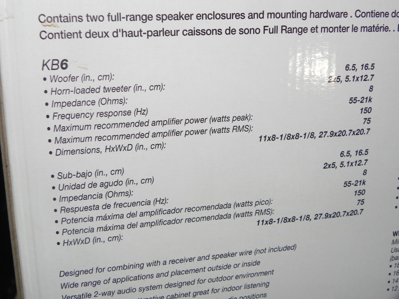 Kicker KB6 2-Way 150W Outdoor Indoor Speakers