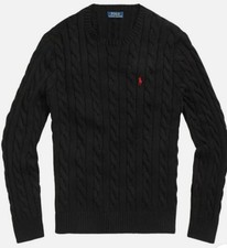 Ralph Lauren Cable Knit Jumper Crewneck Cotton Long Sleeve