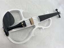 16 Inch White 4 String Electric Viola Solid Wood Ebony Fittings Silent Viola
