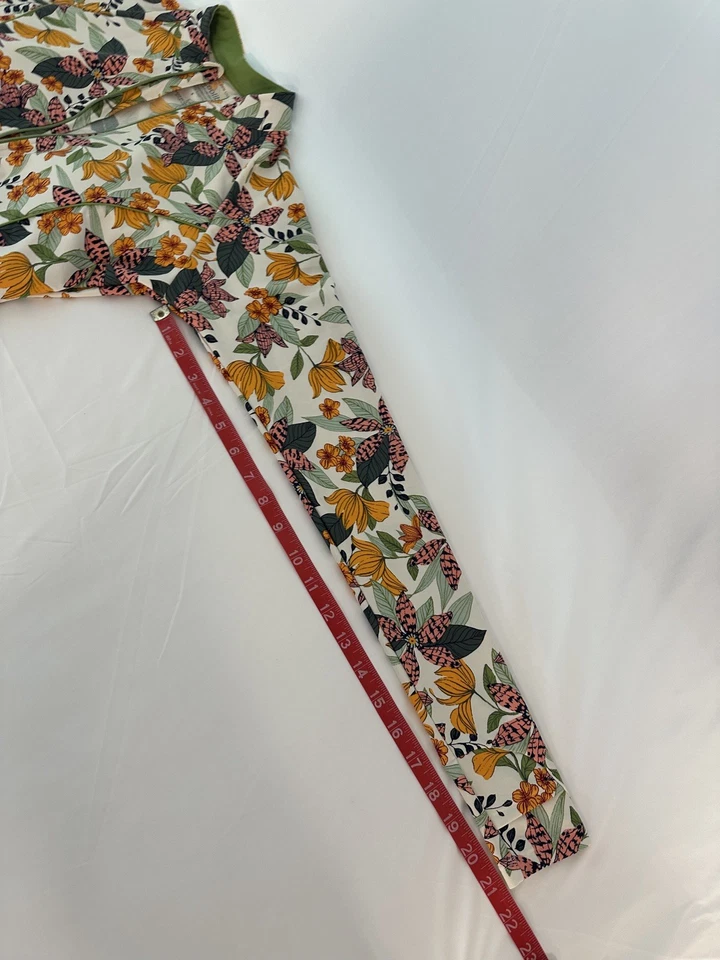 Coolibar Escalante Manga Larga Antierupciones Top UPF 50+ Naranja Verde Floral, Pequeño Foto 4 de 4