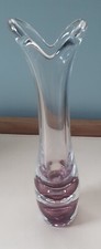 Vas Vitreum Swedish Crystal 26cm Vase Swedish Scandinavian label hand made label