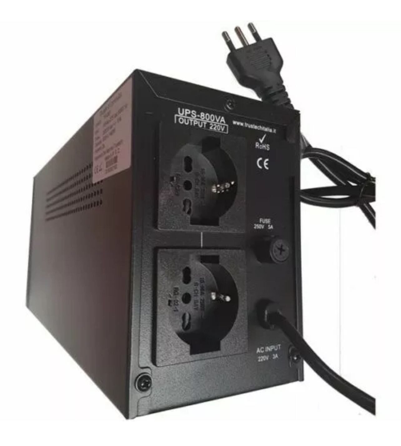 Gruppo di Continuità UPS 800VA per PC Monitor 2 Prese Stabilizzatore AVR - 3