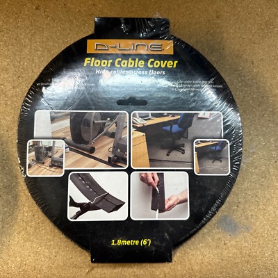 D-Line 6ft Floor Cord Cover Floor Cable Protector Extension Cord Cover Black
