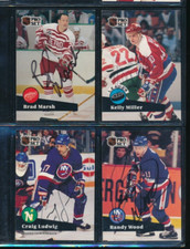 Lot (4) 1991-92 Pro Set #378 Marsh #611 Miller #155 #151 Signed Autograph (HO60)