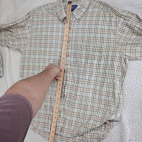 Pendleton Hemd Herren XL Beige Knopfleiste Hemd 100% Baumwolle Langarm Western - Bild 8 von 15