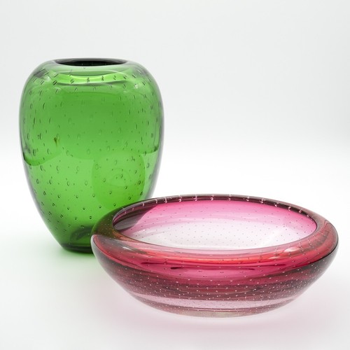 Iconic Walter Dexel Dexel-Ei WMF Art Déco Modernist Glass Vase & Bowl Design 37'