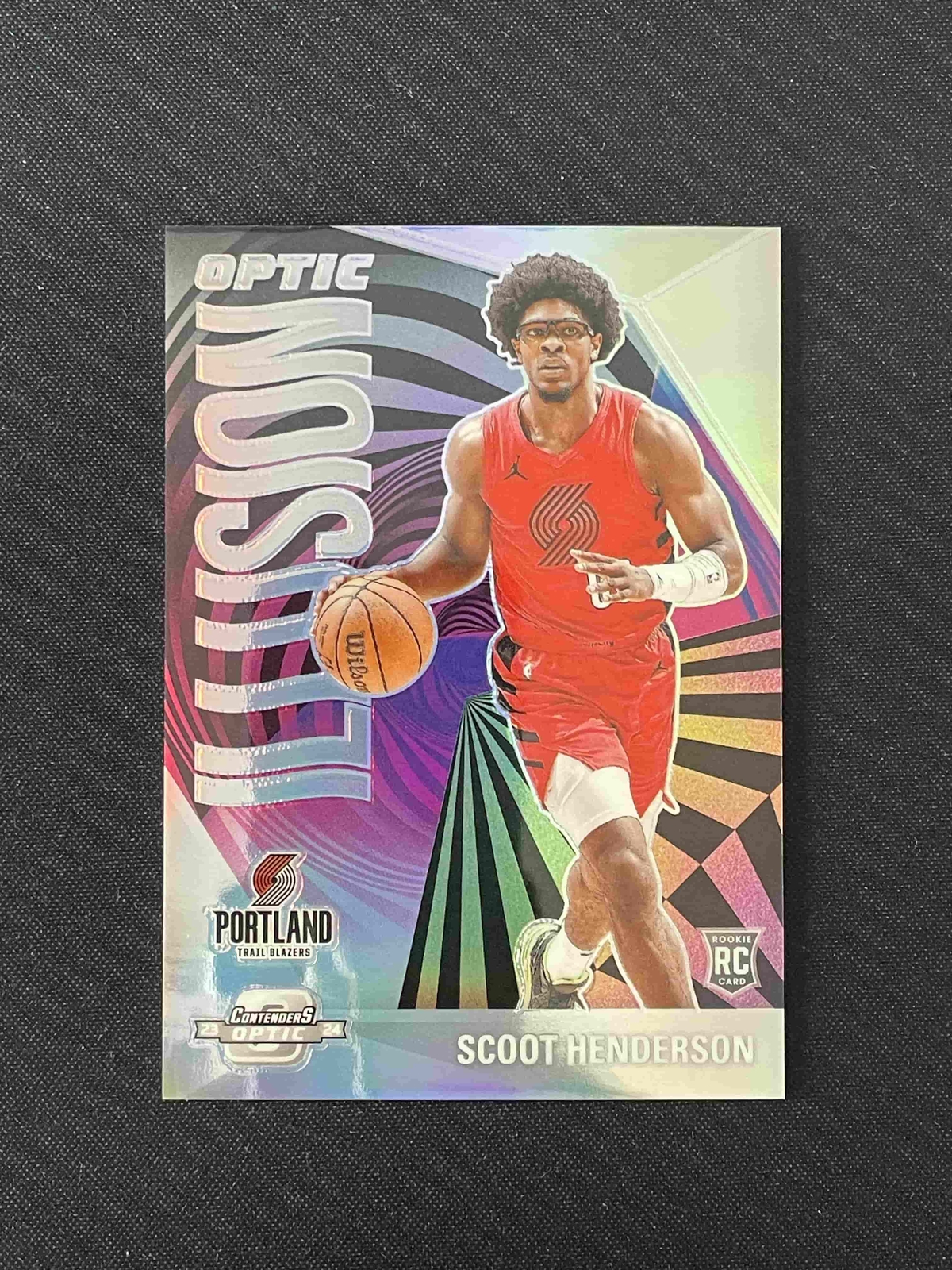 Scoot Henderson 2023-24 Panini Contenders Optic Illusion Silver  RC #5