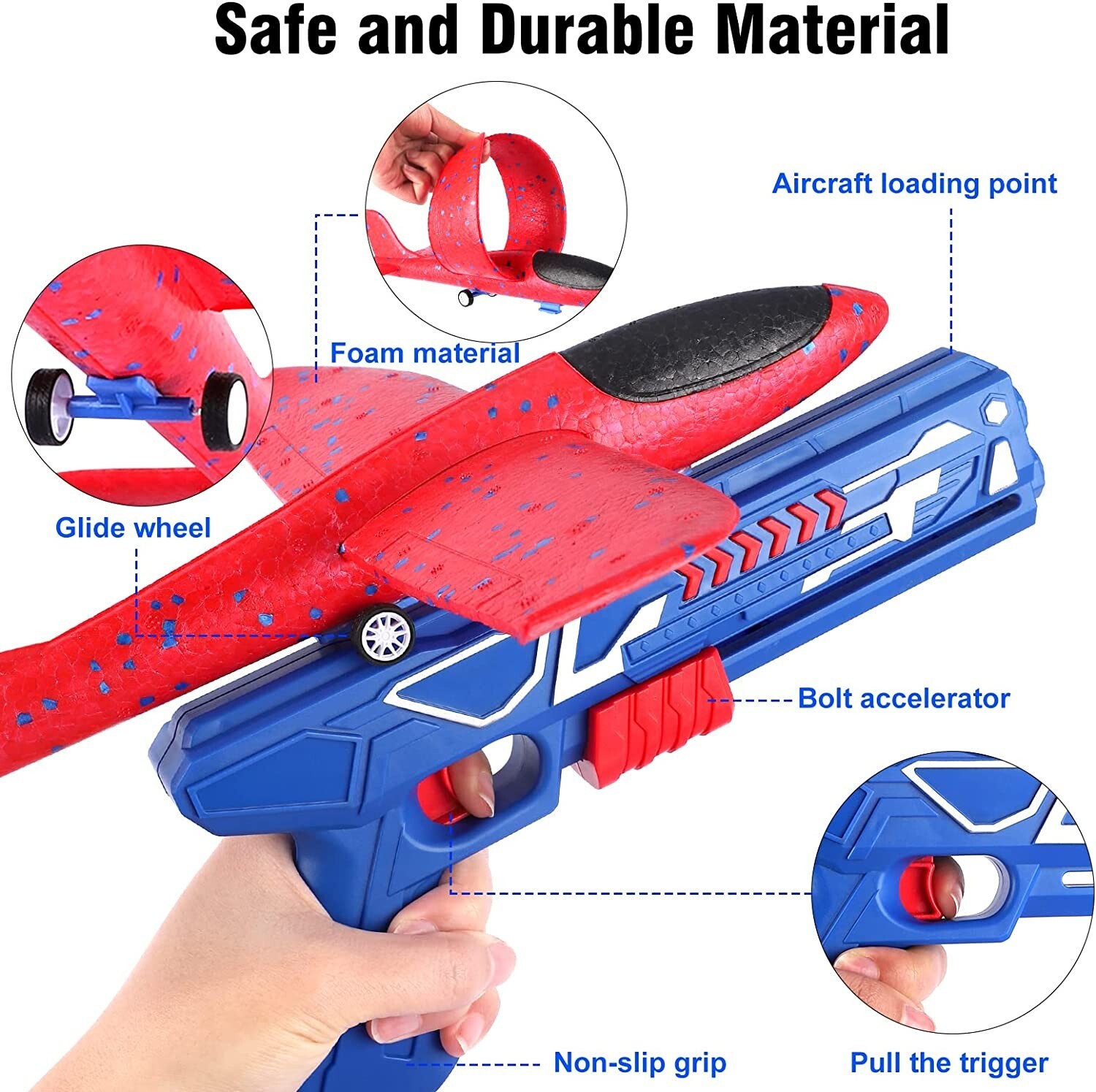 Flying Airplane Glider Toy Launcher Foam Plane Lighting Catapult Kids Gift UK eBay