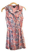 Bebop womans shirt dress sleeveless red striped sundress size S