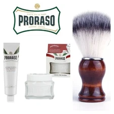 Proraso White Pre Shave Cream Shaving Tube Brush Set Man Gift Holidays Christmas