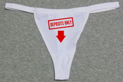 Deposits Only Funny Bank Parody Sexy Cosplay Slut Glow In Dark Thong G-String
