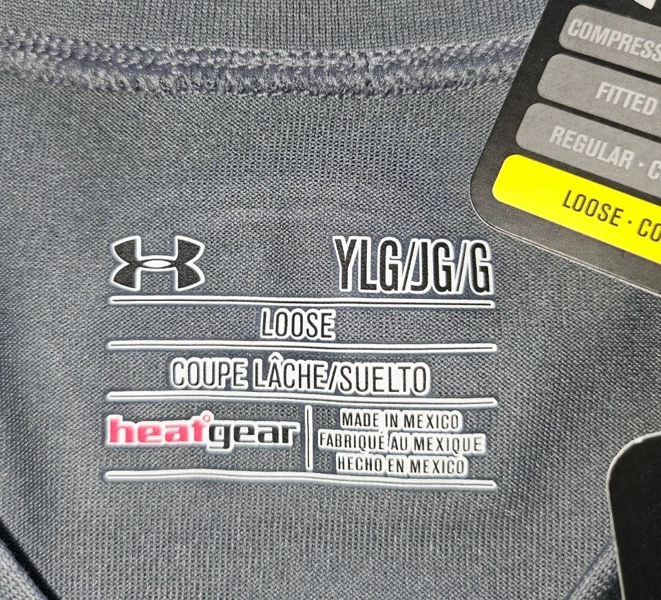 ПОД ARMOUR МОЛОДЕЖИ БОЛЬШОЙ 3/4 РУКАВ БЕЙСБОЛ СИНИЙ/СЕРЫЙ РУБАШКА - Изображение 3 из 4