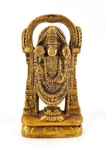 Weißwal Lord Tirupati Balaji/Sri Venkateswara Messing Statue religiöses Idol - Bild 1 von 4