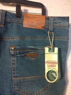 NEW + TAG Italian Designer Franco Lucci Jeans 50x33.5'' Men's Straight Limited ed
