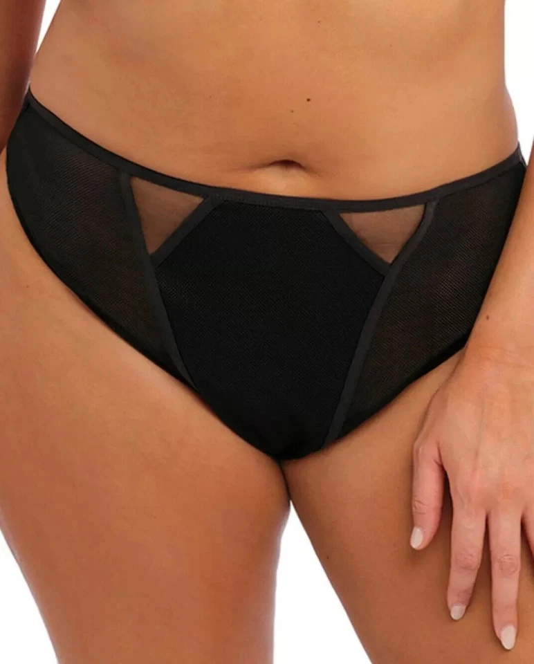Tanga Elomi Kintai Talla M 12 14 Negro Semi Transparente Malla Bragas Lencería 301270 Foto 4 de 4