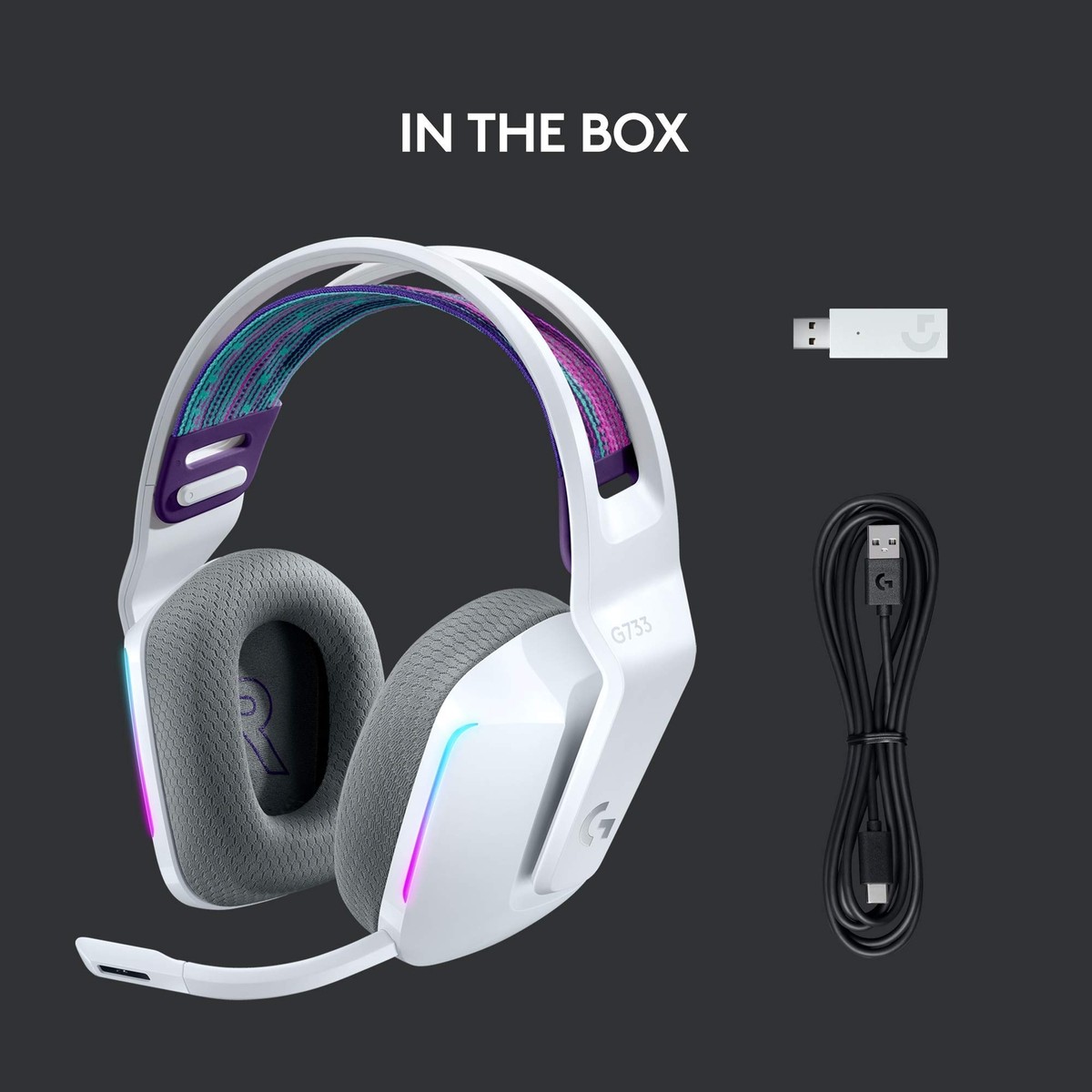 Logicool　G733 Logitech G733 LIGHTSPEED Wireless Gaming Headset, LIGHTSYNC