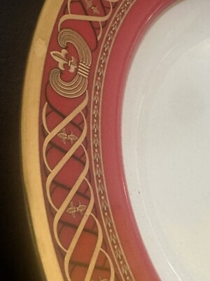 Rare~Set of 4~Christian Dior Fine China Ambassador Red+Gold