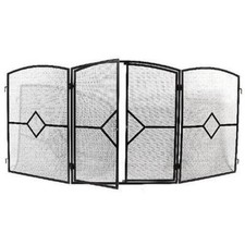 INGLENOOK HEAVY DUTY DELUXE DIAMOND ORNATE STOVE GUARD SCREEN BLACK ING023
