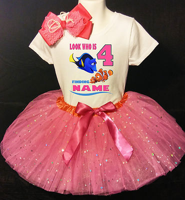 Dory **With NAME** 4th fourth 4 Birthday Fuchsia Tutu dress Fast Shipping |  eBay