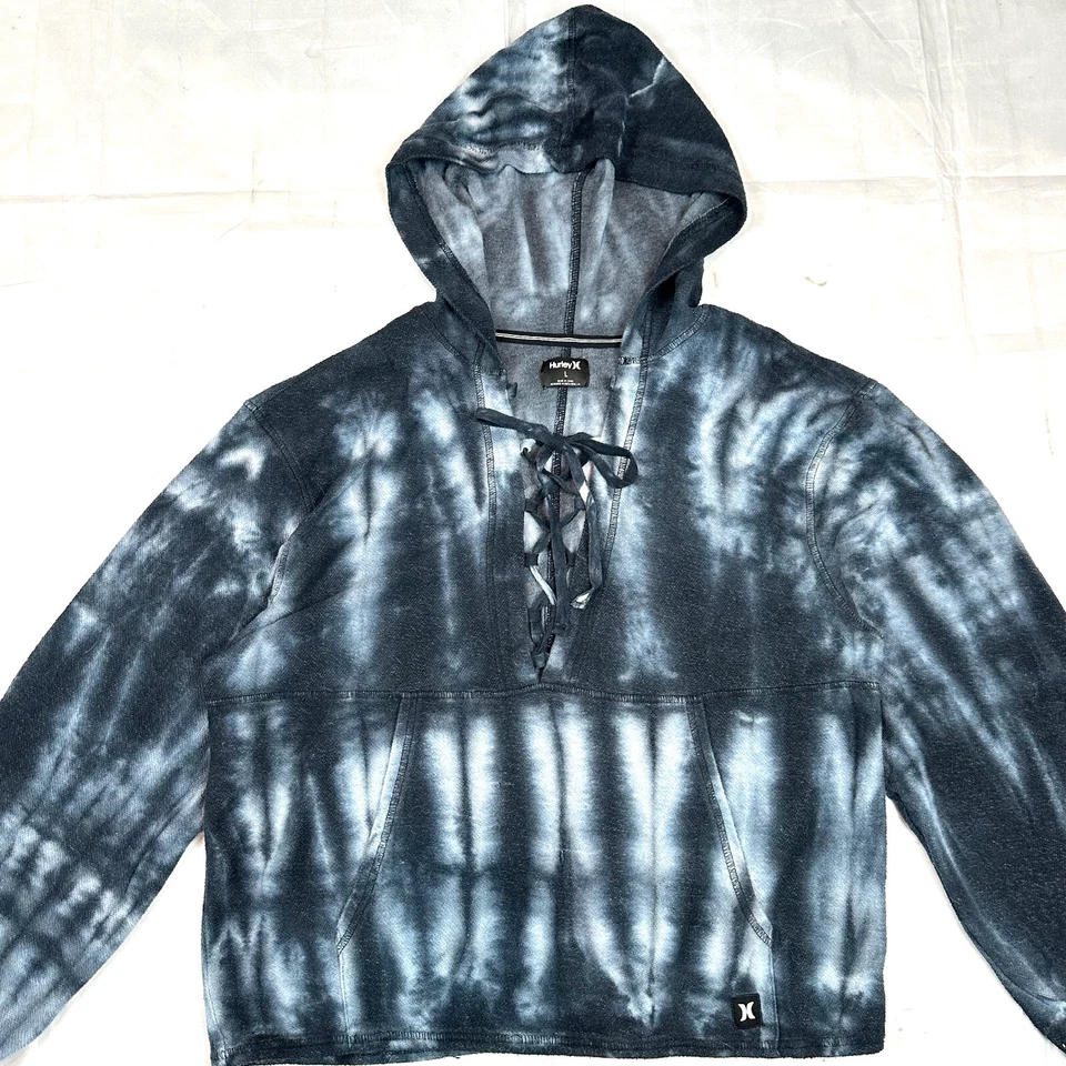 Sudadera con capucha Hurley Dawn Patrol para mujer talla L polar con cordones tie dye pulóver Foto 3 de 4