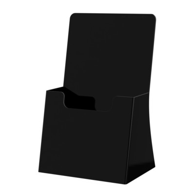 50 Pack Black Tri Fold Literature Brochure Holder 4.25x9 Acrylic Display