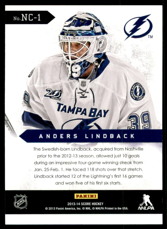 2013-14 Score Netcam Anders Lindback #NC-1 - Image 2 of 2