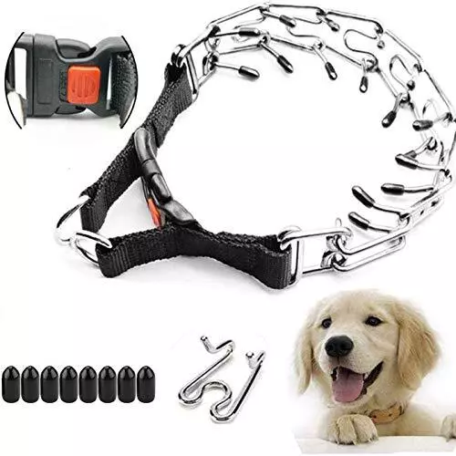 DOG PRONG COLLAR Adjustable Pet Training with Buckle XL 20