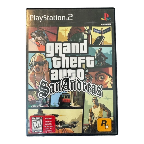Grand Theft Auto: San Andreas (Sony PlayStation 2, 2004) (with damaged map)