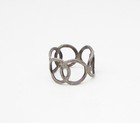925 Sterling Silver  Vintage Dark Tone Hammered Hoops Band Ring Sz 7  RG3398 — photo 2