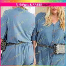 Women's Basics Jumpsuit Short Sleeve V Neck Waist Elastic Pocket Button Down