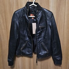 Helium Soft Genuine Leather Biker Jacket Uk 12 / 14