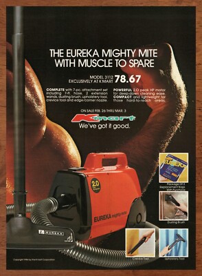 1984 Eureka Mighty Mite Vacuum Vintage Print Ad/Poster Kmart 80s Pop Art Décor 