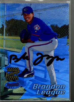 A2202- 2002 Bowman's Best #165 Brandon League B RC Auto - Nm-Mt (Autogramm)