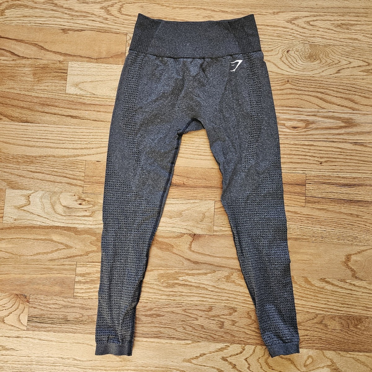 Gymshark Size M Black Marl Vital Seamless Leggings Excellent