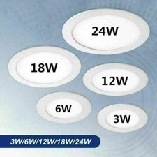 Ultra Slim LED Recessed Round Ceiling Panel Spot Light Downlight Flat Bathroom