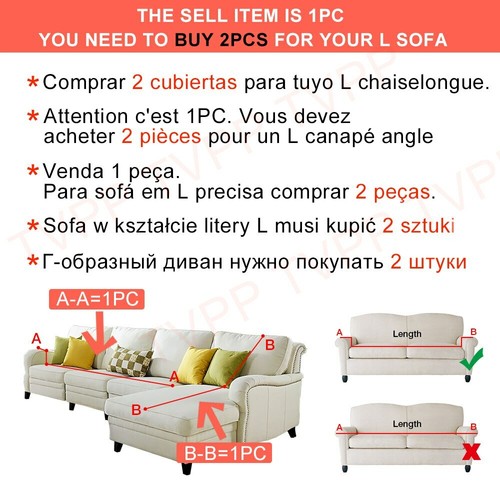 Elastic Stretch Sofa Cover Couch Cover Universal Living Room Sectional Slipcover - Picture 2 of 29