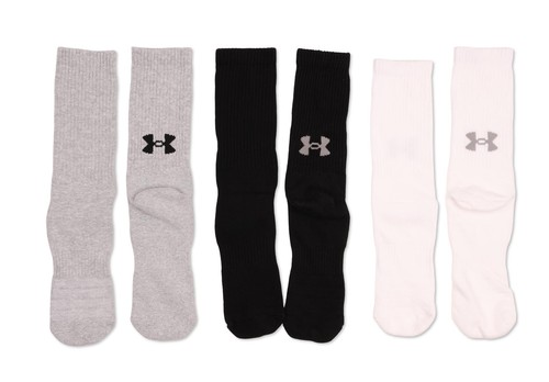 Under Armour Boy's Performance Socks, Lot of 3 - Black/Grey/White - LG ESF17060 - Picture 2 of 2