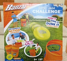 Banzai Disc Jam Challenge Throwing Game Outdoor Game New Folding Cans