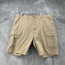Levis Cargo Short Mens 42 Beige Pockets White Tab High Rise Wide Legs